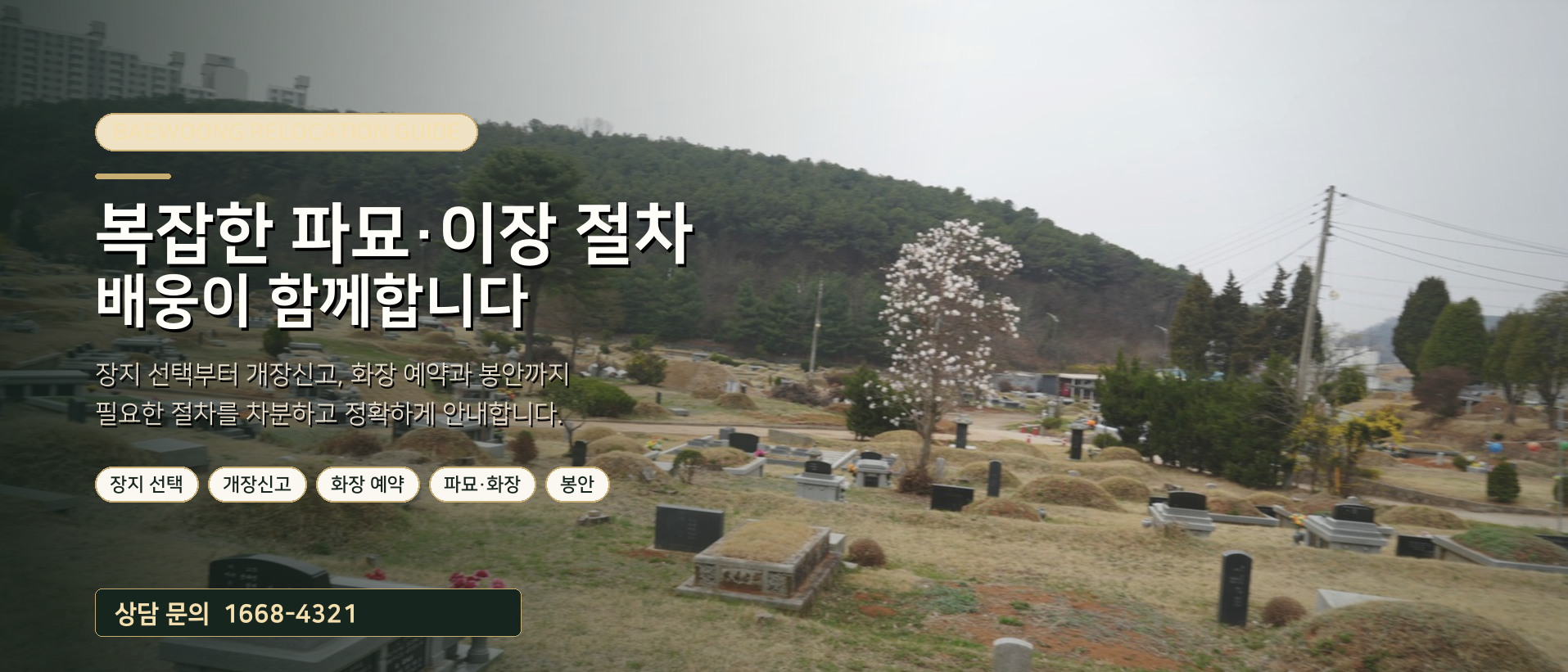 파묘 이장 개장 절차 안내 배너